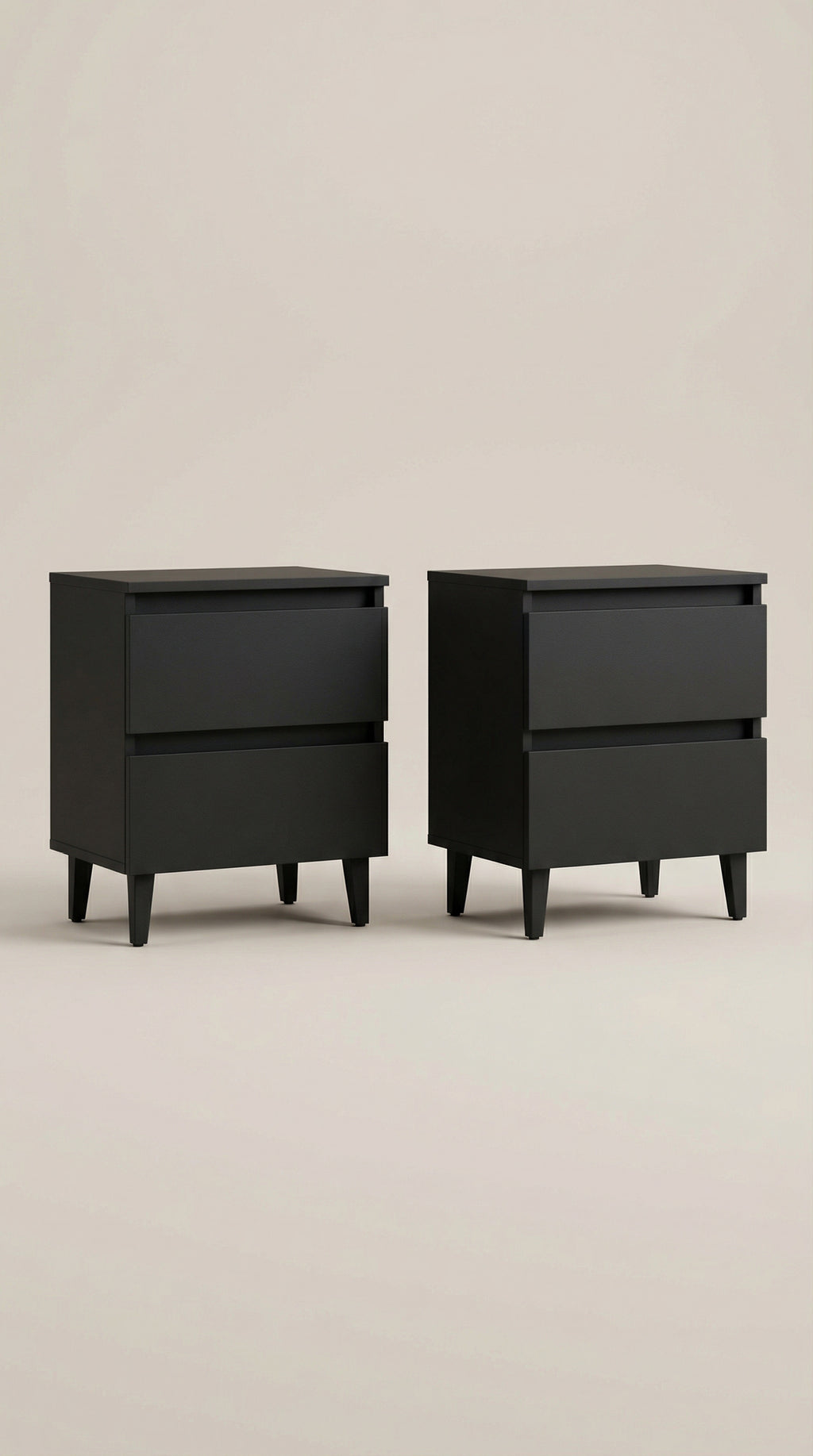 Linea Noir Bedside Tables (Set of 2)