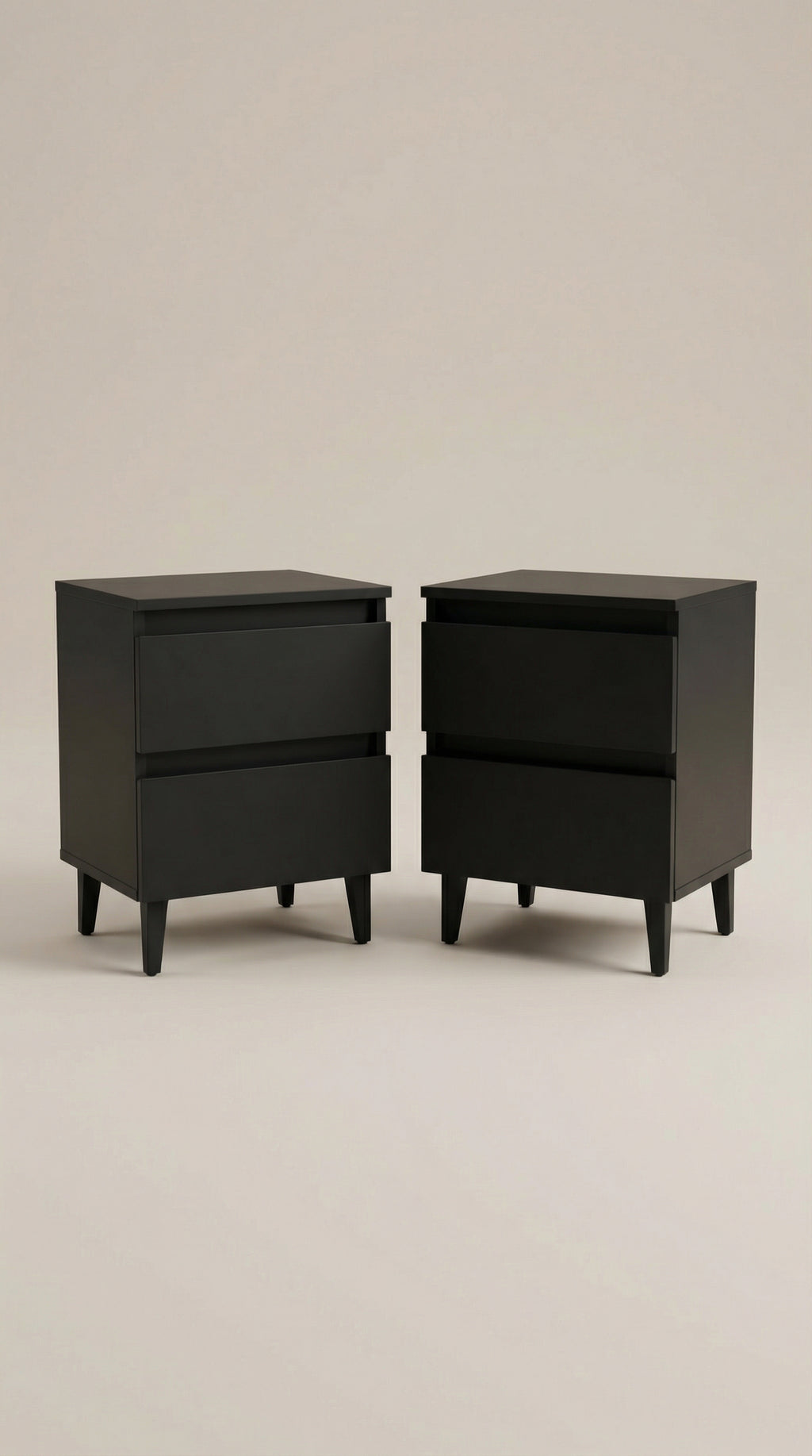 Linea Noir Bedside Tables (Set of 2)